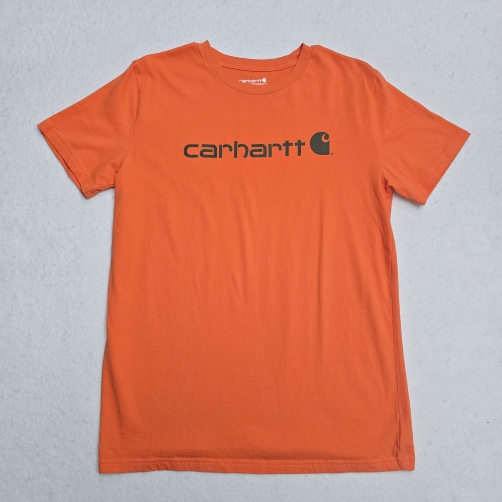 Carhartt Kids XL 18-20 Orange Graphic Logo T-Shirt TK6156-B Cotton Tee